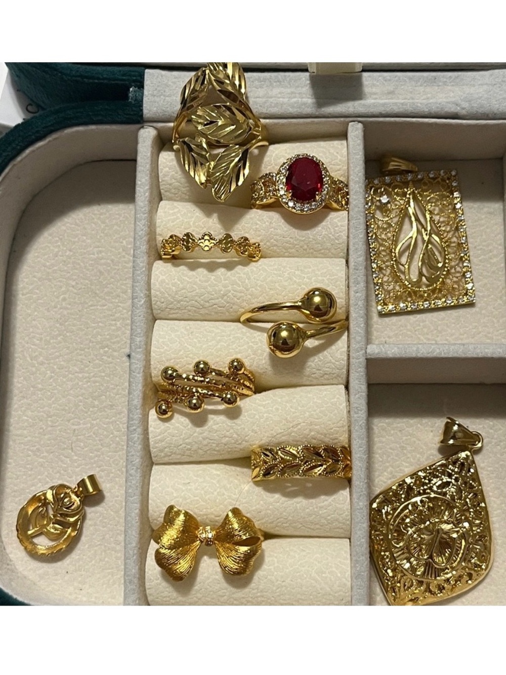 Dainty Women's Gold Ring Collection - Polished Gold  Rings and pendants